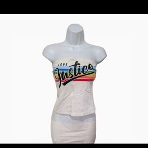 Love Justice Tube Top XS Rainbow 90s Beachy Girls 10